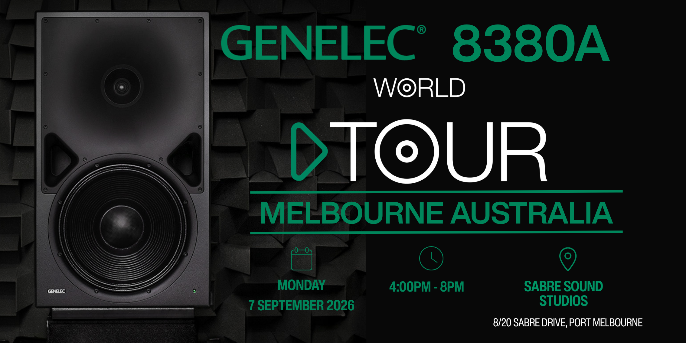 Genelec 8380A World Tour Melbourne studio monitor listening event